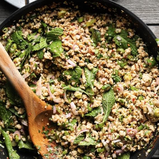 Thai Chicken Larb - Recipe photo by lindseyeatsla