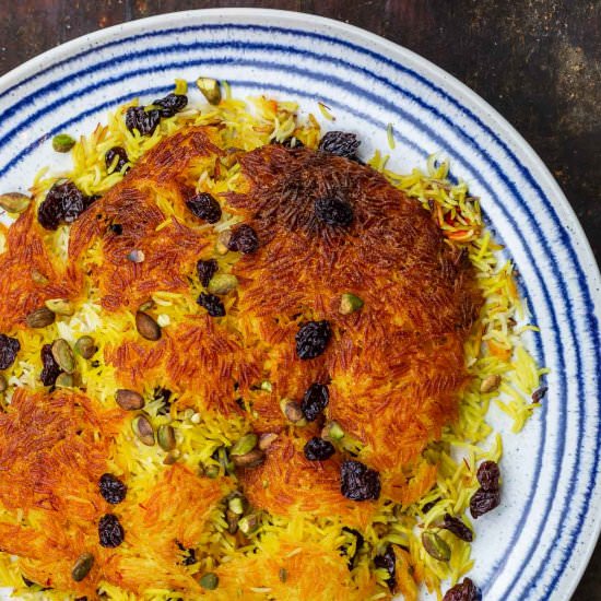Tahdig: Persian Rice - Recipe photo by The Mediterranean Dish