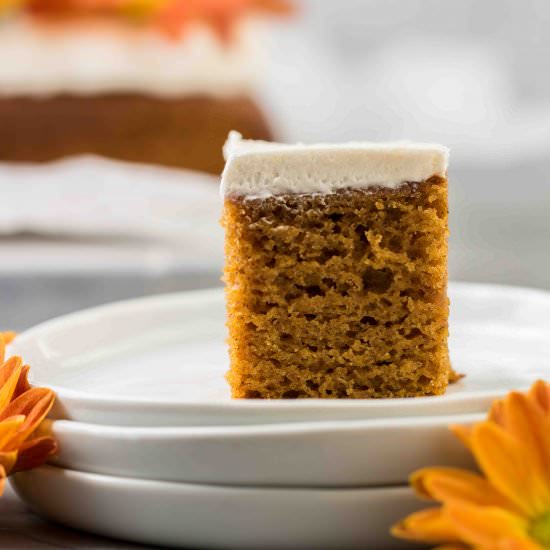8×8 pumpkin sheet cake - Recipe photo by lifestyleofafoodie