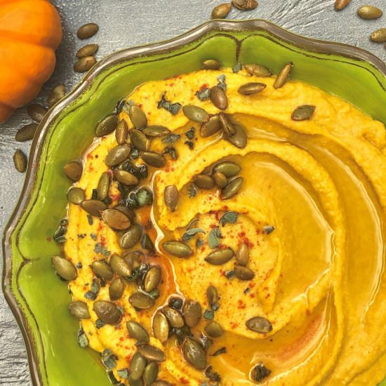 Pumpkin Sage Hummus - Recipe photo by Hoorah to Health