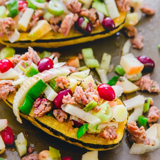 Stuffed Delicata Squash - Recipe photo by Running to the Kitchen