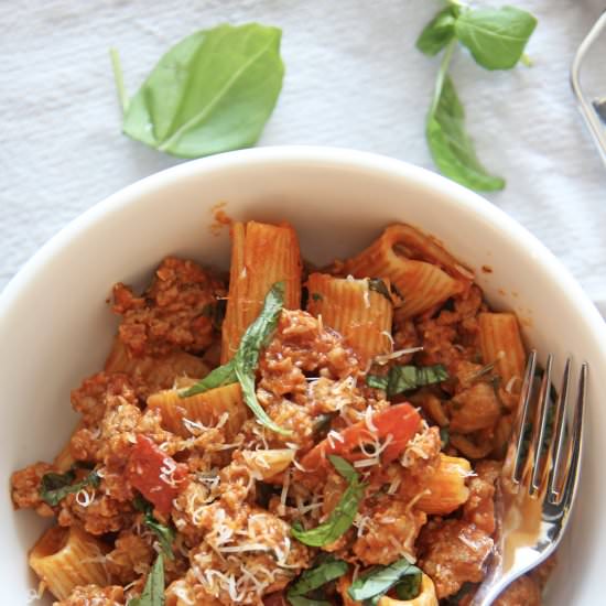 30 Minute Meat Sauce and Pasta - Recipe photo by Chop Happy