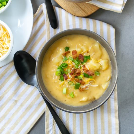 Cheddar Potato Soup with Wine - Recipe photo by House of Elyn Ryn