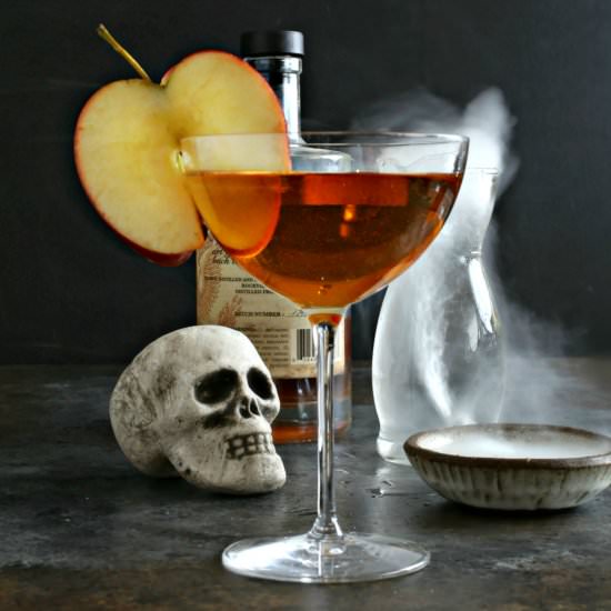 Poison Apple Manhattan Cocktail - Recipe photo by Hungry Couple