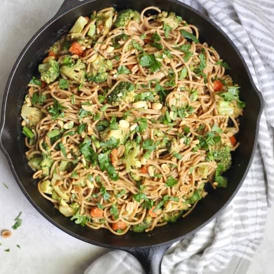 Peanut Noodles with Broccoli - Recipe photo by Hummusapien