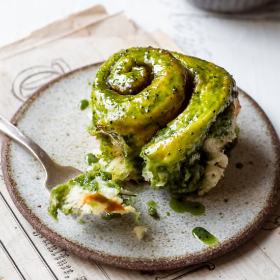Matcha Glazed Cinnamon Rolls - Recipe photo by cooking_therapy