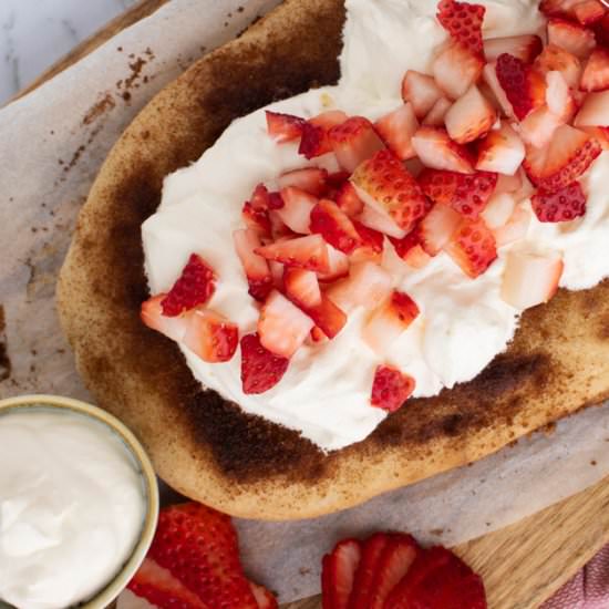 Strawberries & Cream Focaccia - Recipe photo by dinnertwist