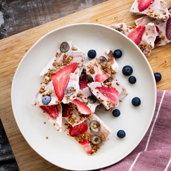 Frozen Yoghurt Bark - Recipe photo by dinnertwist