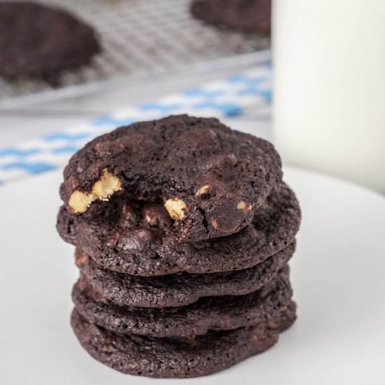 Chocolate Peanut Butter Cookies - Recipe photo by TheRedheadBaker
