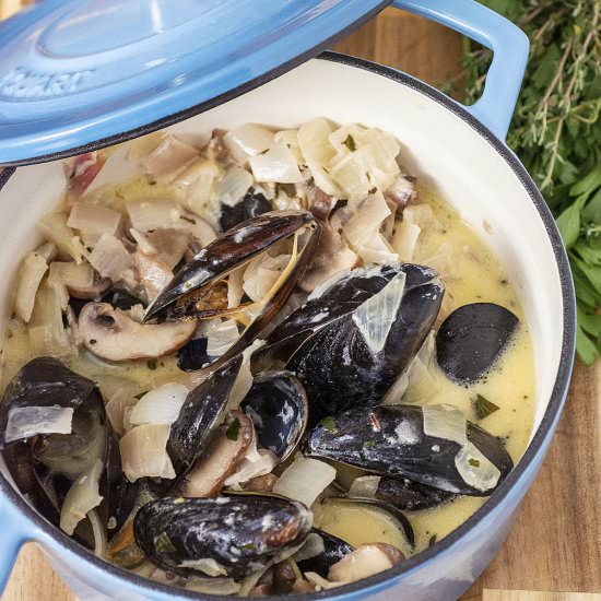Moules À La Normande - Recipe photo by TheRedheadBaker