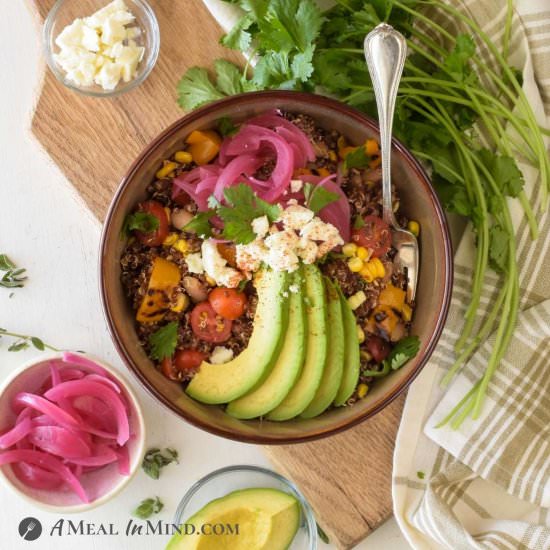 Mexican-Seasoned Quinoa Bowl - Recipe photo by a meal in mind