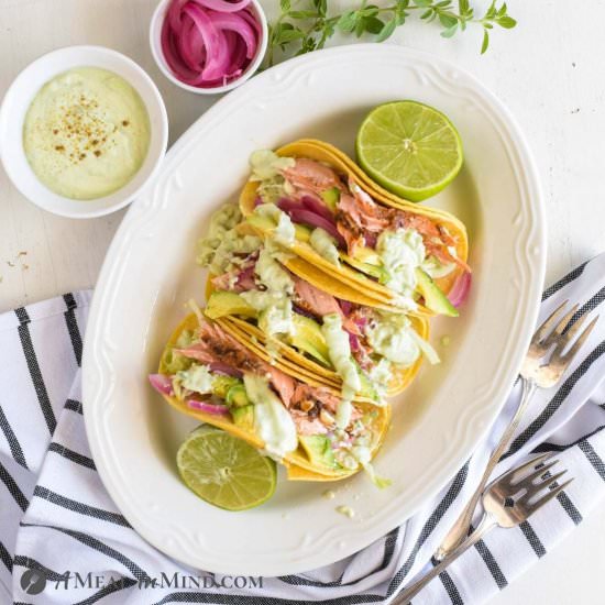 Parchment-Roasted Salmon Tacos - Recipe photo by a meal in mind