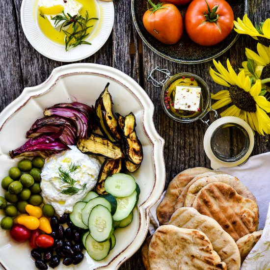Marinated Feta Cheese and Tzatziki - Recipe photo by evashiva