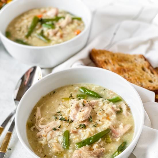 Creamy Chicken and Rice Soup - Recipe photo by Real Food with Sarah