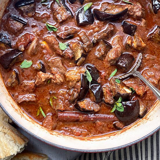 Old Fashioned Beef Stew With Eggplant - Recipe photo by The Greek Foodie