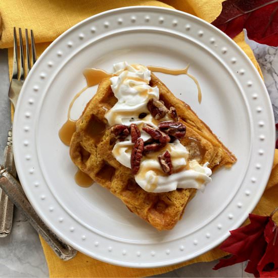 Pumpkin Waffles - Recipe photo by katiescucina