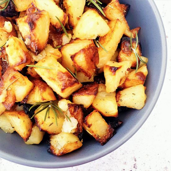 Roasted Potato Cubes with Rosemary - Recipe photo by FeastGloriousFeast