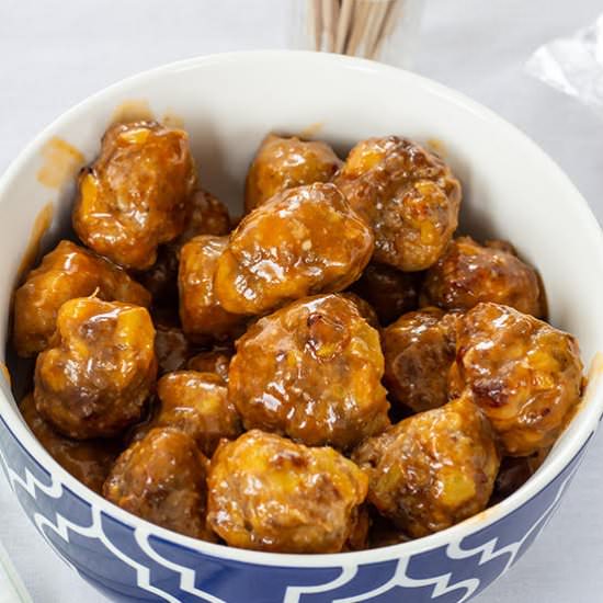 Sausage Pineapple Mini Meatballs - Recipe photo by mindyscookingobsession