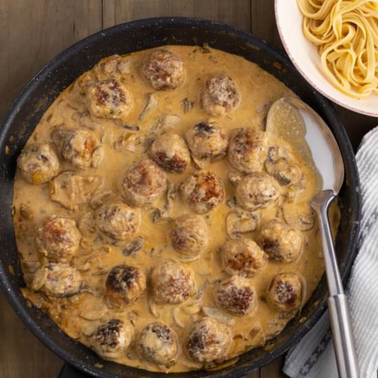 Chicken Meatball Stroganoff - Recipe photo by icingonthesteak