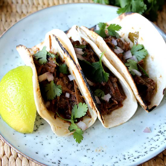 Barbacoa beef tacos - Recipe photo by Travel and Food