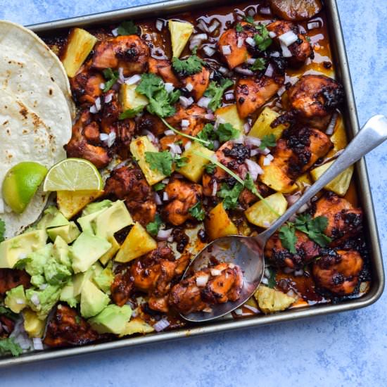 One Pan Chicken & Pineapple Tacos - Recipe photo by missrachelphipps