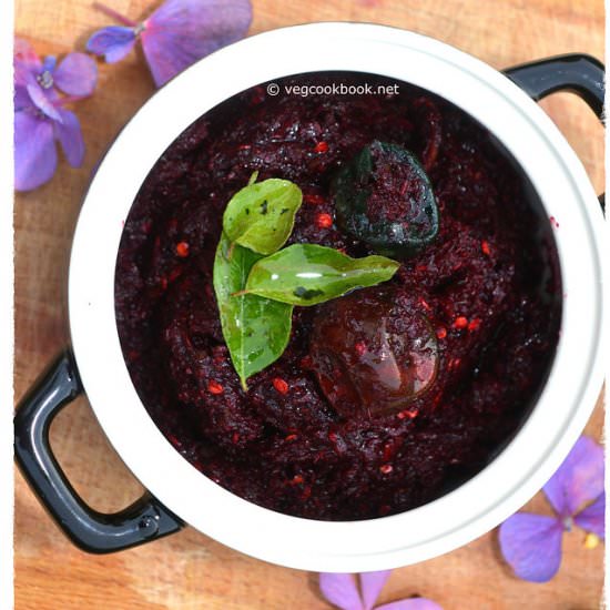 Beetroot Chutney / Pachadi - Recipe photo by Vegcookbook by Praveena