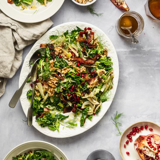Brussels sprouts and kale salad - Recipe photo by StemandSpoon