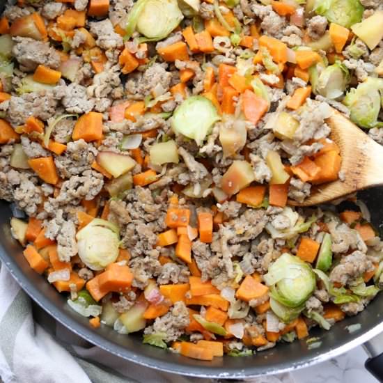 Turkey Sweet Potato Skillet - Recipe photo by The Traveling Dietitian