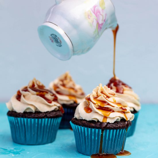 Chocolate Caramel Cupcakes - Recipe photo by vegandollhouse