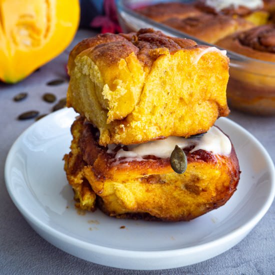 Pumpkin Cinnamon Rolls - Recipe photo by plantifulheart