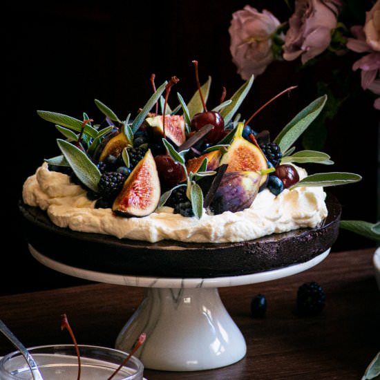 Dark Chocolate Port Torte - Recipe photo by rhubarbandcod