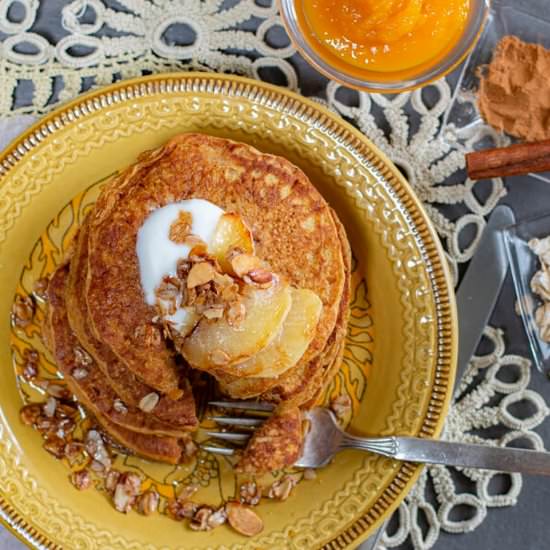 Pumpkin & Oatmeal Pancakes - Recipe photo by a zest for life