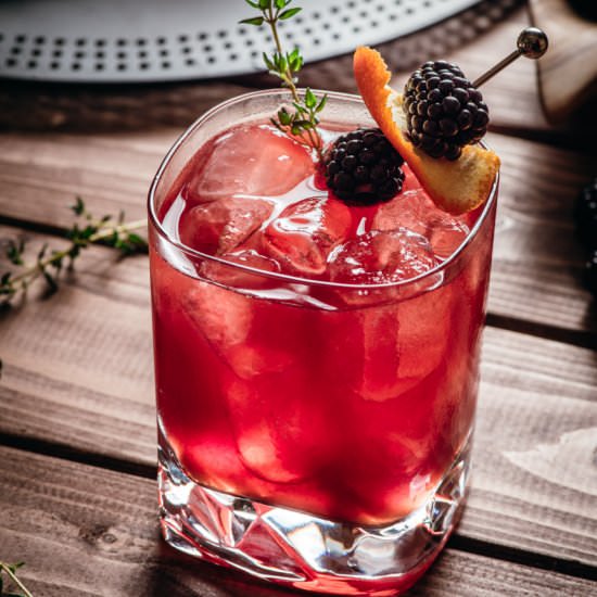 Blackberry Thyme Old Fashioned - Recipe photo by cookingwithwineblog
