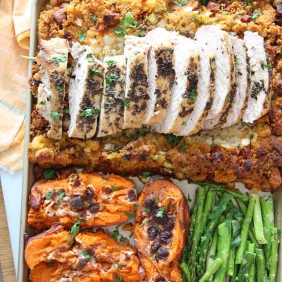 Thanksgiving on a Sheet Pan - Recipe photo by Chop Happy