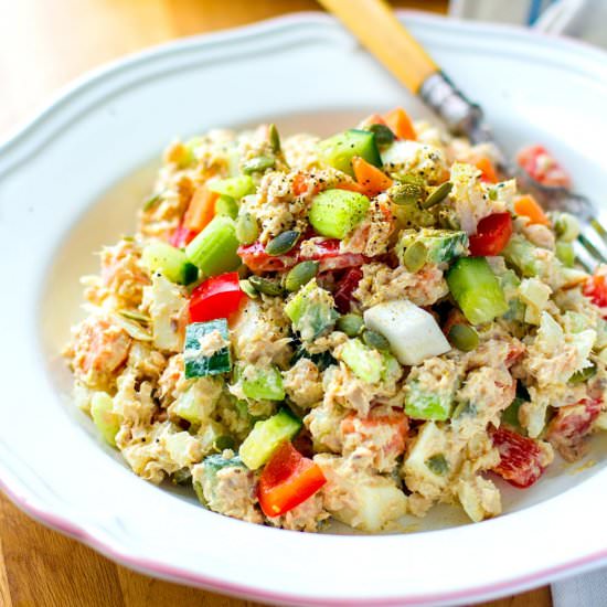 Canned Salmon Salad (Whole30, Keto) - Recipe photo by IrenaMacri