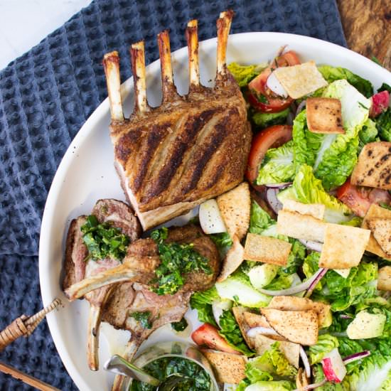 Cumin Lamb Rack & Fattoush - Recipe photo by dinnertwist
