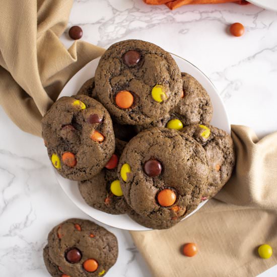 Mocha Reese's Pieces Cookies - Recipe photo by gingersnapsbakingaffairs