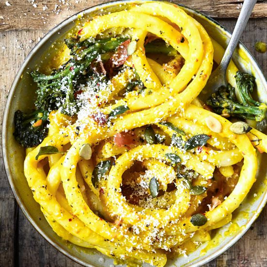 Roasted Pumpkin Mascarpone Pasta - Recipe photo by servingdumplings