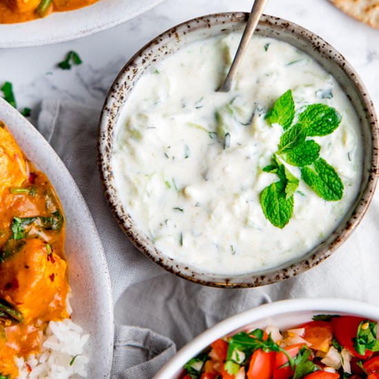 Raita - Recipe photo by KitchenSanctuary