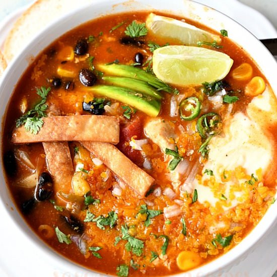 Chicken Enchilada Soup - Recipe photo by Savory Bites