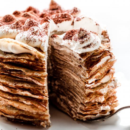 Tiramisu Crepe Cake - Recipe photo by sallysbakingaddiction