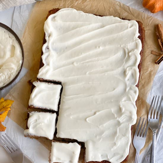 Pumpkin Bars with Maple Cream Chees - Recipe photo by GrainFreeTable