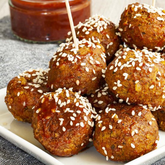 Vegan BBQ Chickpea Meatballs - Recipe photo by MyPurePlants
