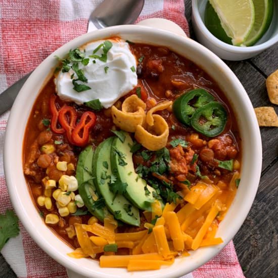 Turkey Lentil Chili - Recipe photo by agoudalife