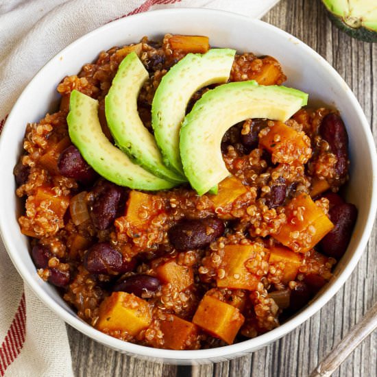 Quinoa Sweet Potato Chili - Recipe photo by MyPurePlants