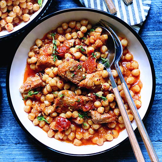 Pork Stew With Chickpeas - Recipe photo by The Greek Foodie