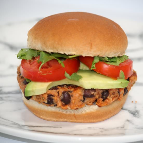 15-Minute Black Bean Burgers - Recipe photo by dishingsimple