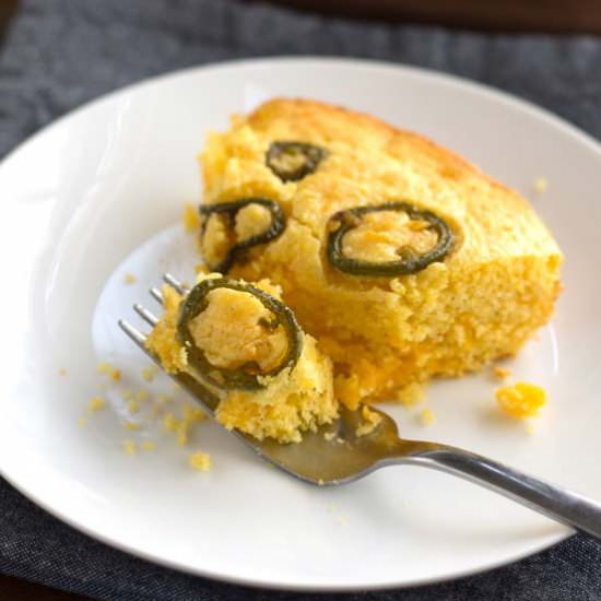 Shortcut Jalapeno Cheddar Cornbread - Recipe photo by borrowedbites