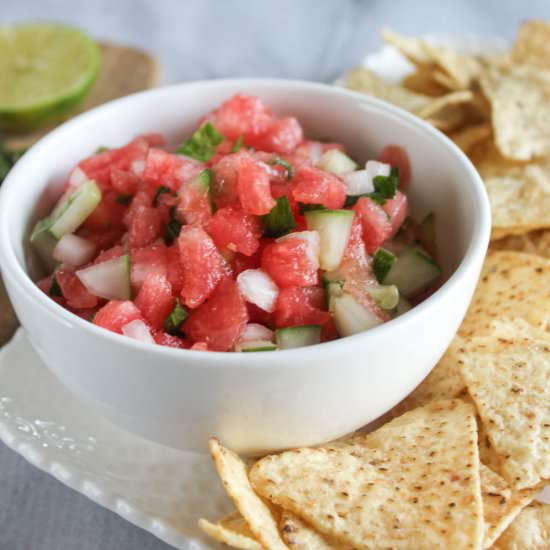 Cucumber Watermelon Salsa - Recipe photo by Simple and Savory