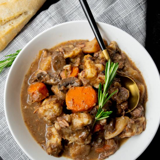 Crockpot Beef Stew with Dumplings - Recipe photo by JawnsICooked